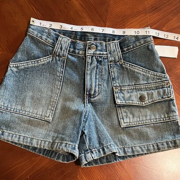 Lee Girls Blue Denim Jeans Shorts Size 10 Pockets High Waist - Picture 6 of 8